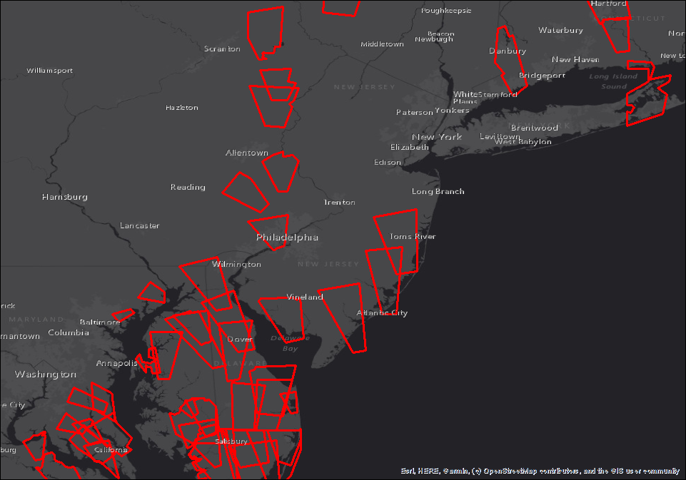 NWS tornado warning map for Hurricane Isaias 2020