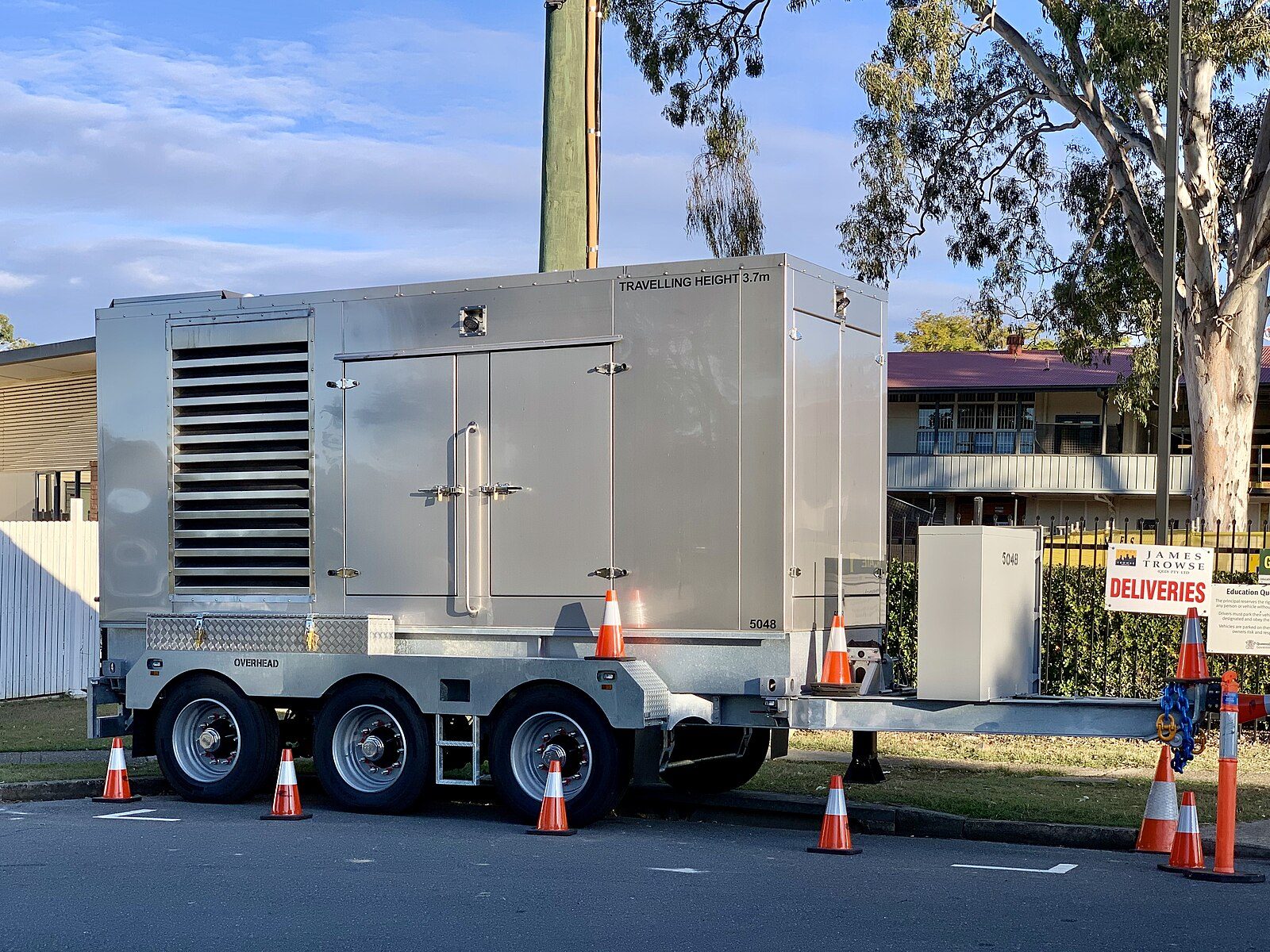 Large portable power generator used for emergency operations