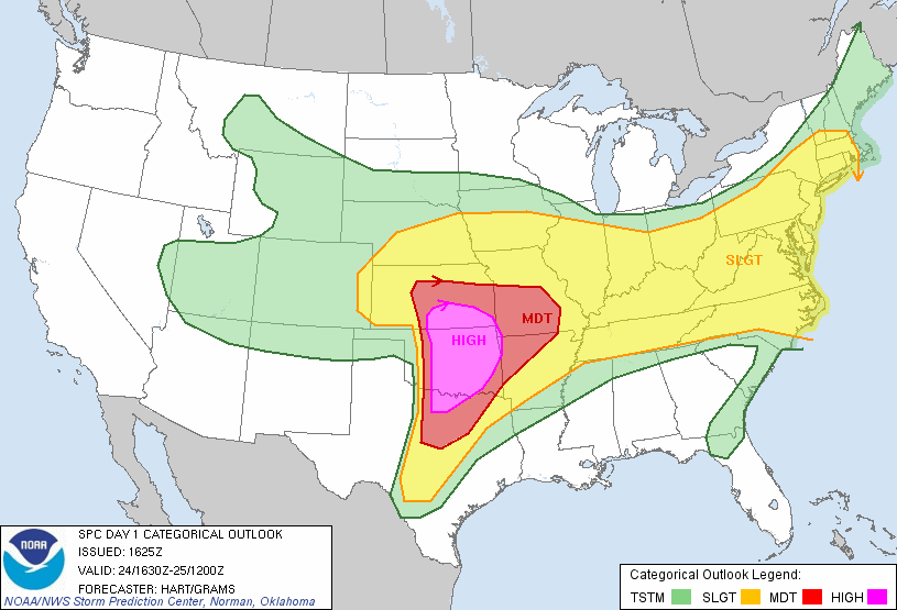 SPC Day 1 convective outlook categorical graphic